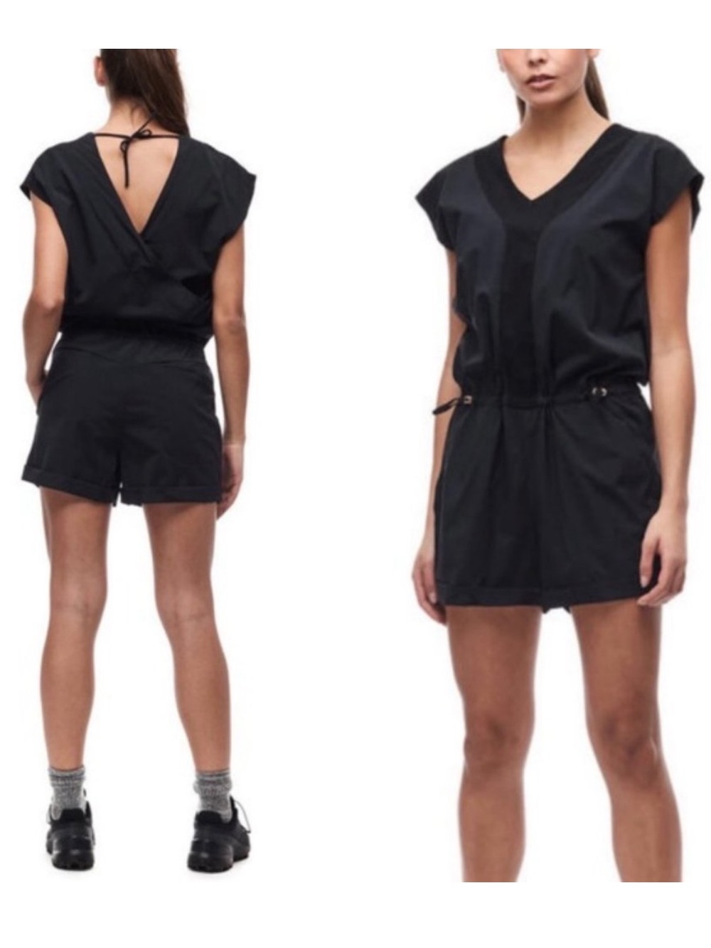 Indygena Black  Esi Short Romper, Size Medium